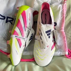 Adidas Predator 24 Elite FG Soccer Cleats Mens 9.5 Wmns 10.5 Fold-over Tongue